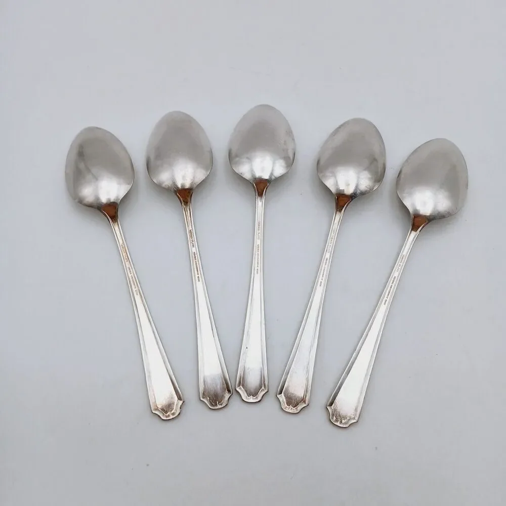 Tudor Plate Oneida Community Algonquin Set of 5 Servings Spoon Vtg